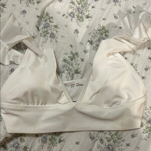 Aerie Cream Ruffle Bralette bathing suit